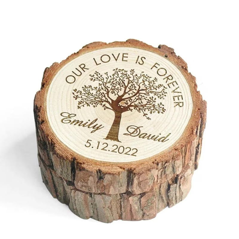 Wood Ring Blank - Caja de anillos de boda de