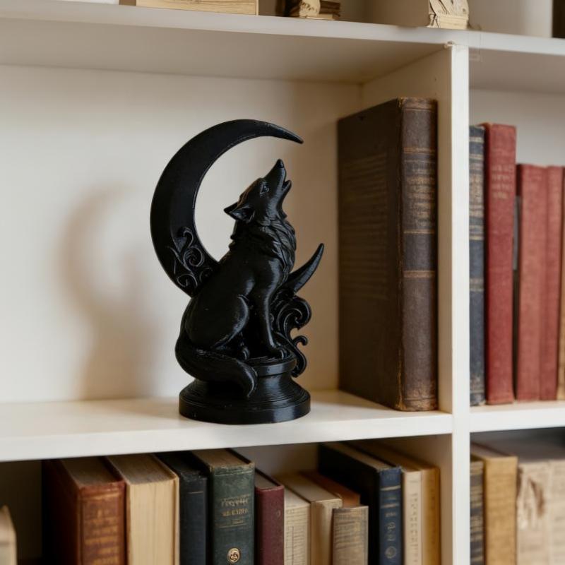 Adorno con forma de lobo lunar - Resin Craft Workshop reseña y precio