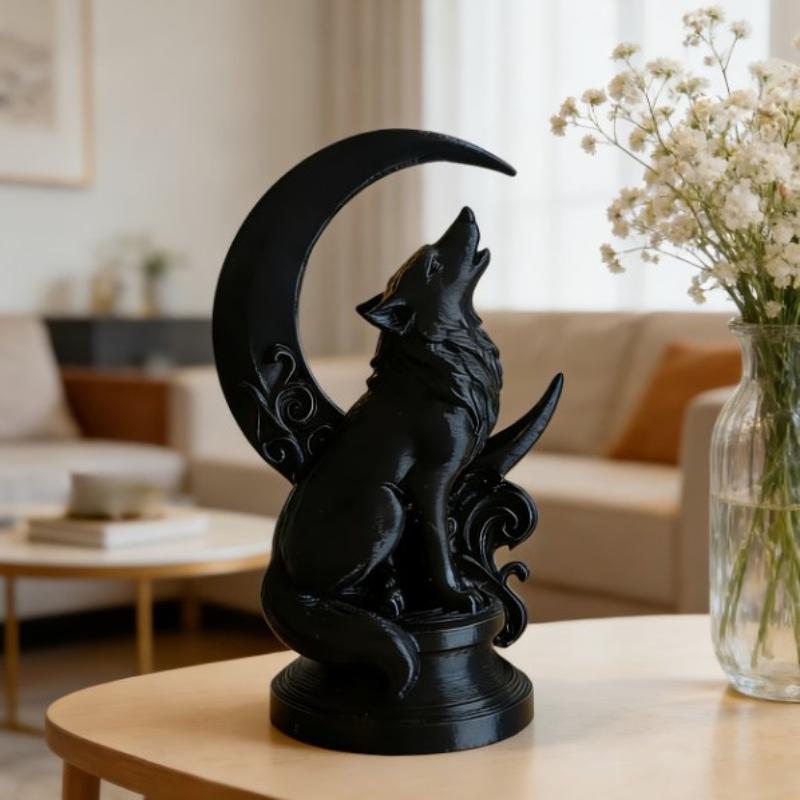 Adorno con forma de lobo lunar - Resin Craft Workshop reseña y precio