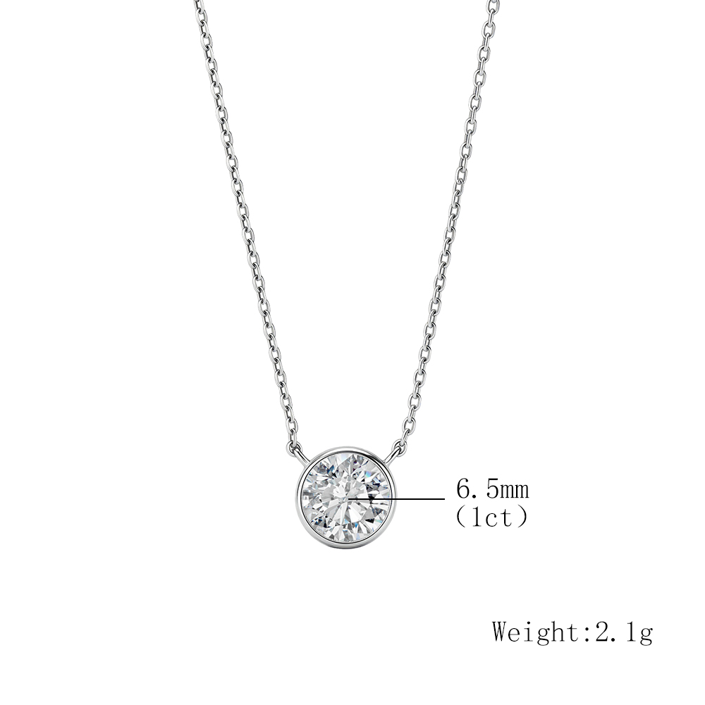 Collar Solitario de Diamante C - Bezels Set Pendant reseña y precio
