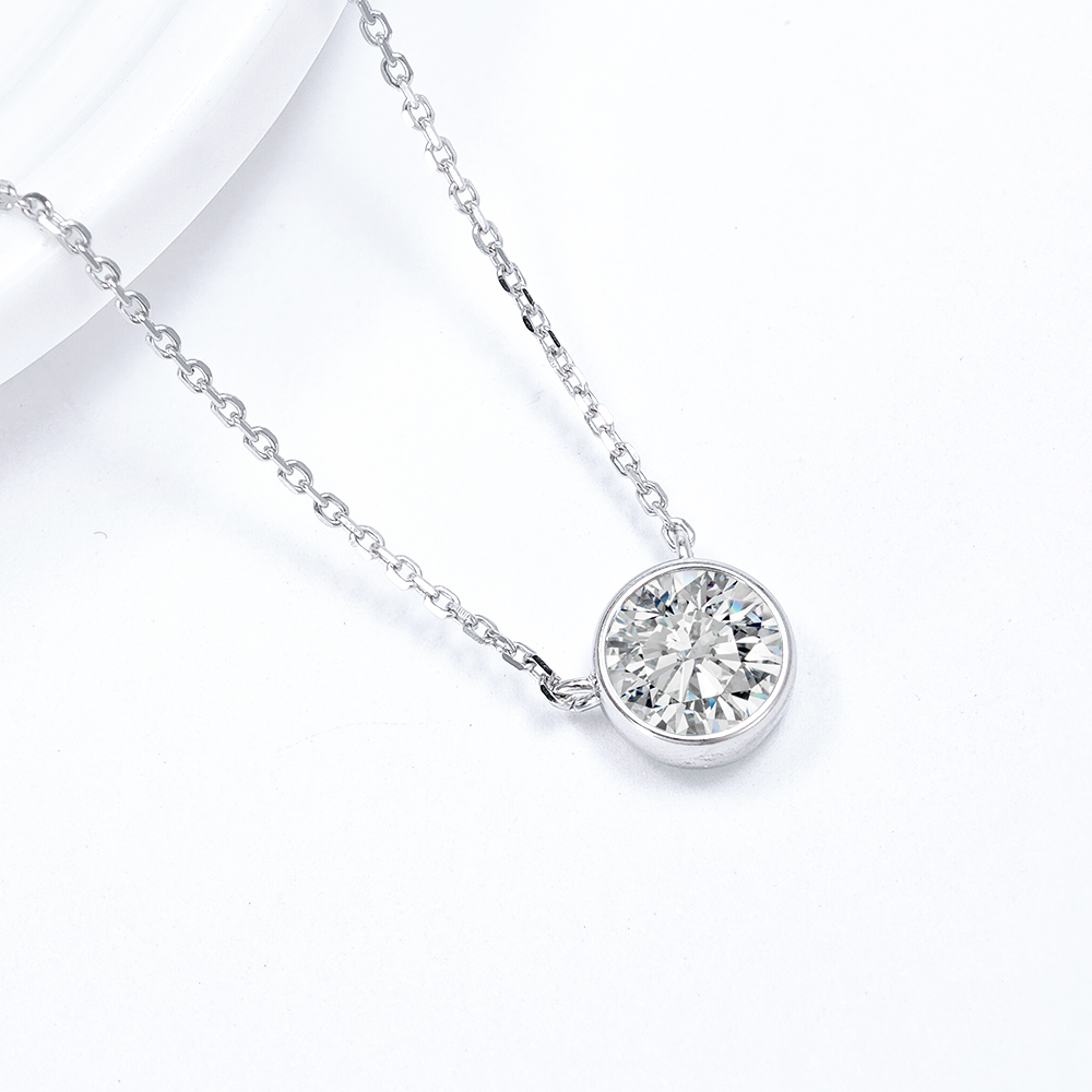 Collar Solitario de Diamante C - Bezels Set Pendant reseña y precio