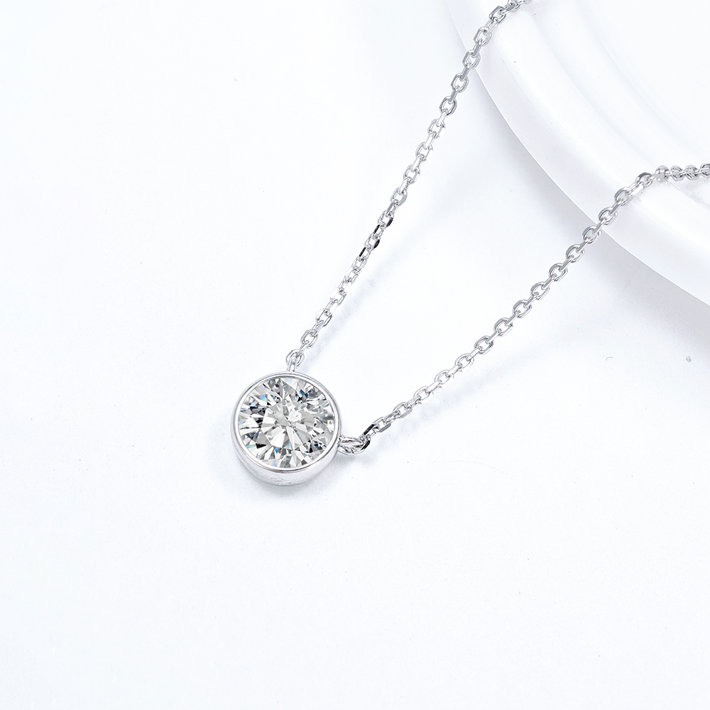 Collar Solitario de Diamante C - Bezels Set Pendant reseña y precio